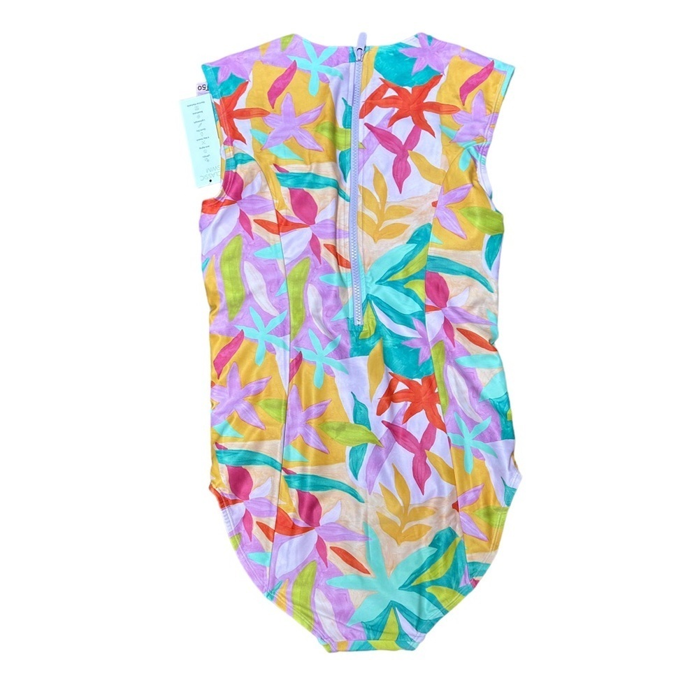 Mott50 Michaela Sleeveless One Piece Swimsuit Beach Floral UPF 50 Zipper Back S